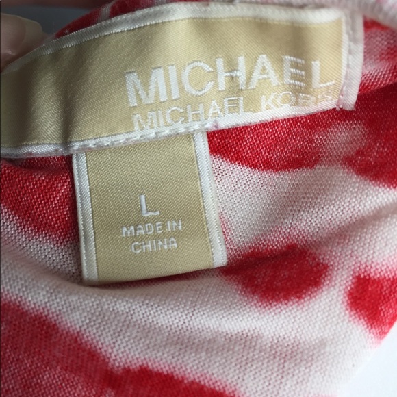 Michael Kors red white tie dye tee shirt top Large - Picture 6 of 6